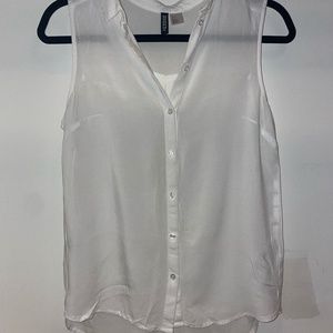 Divided White Button Up